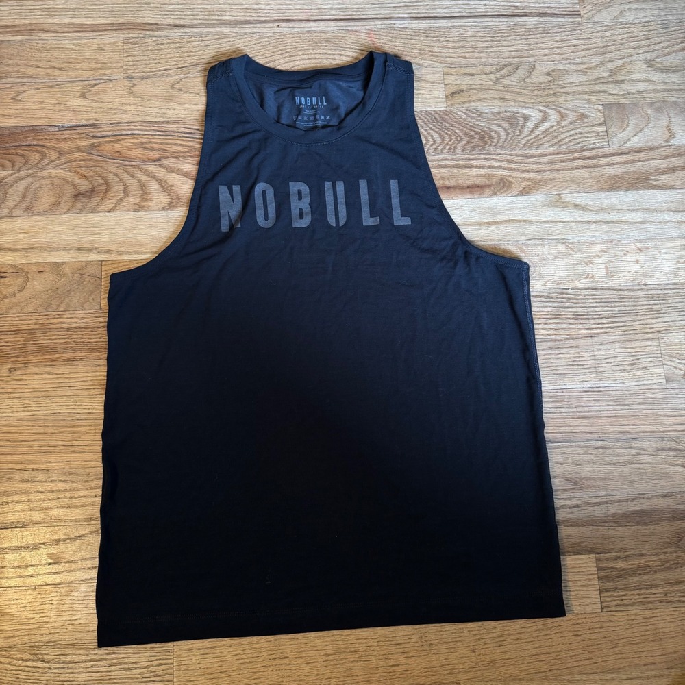 NOBULL Mens Just The Horns Graphic Muscle Tank Black Training Gym Shirt Size M